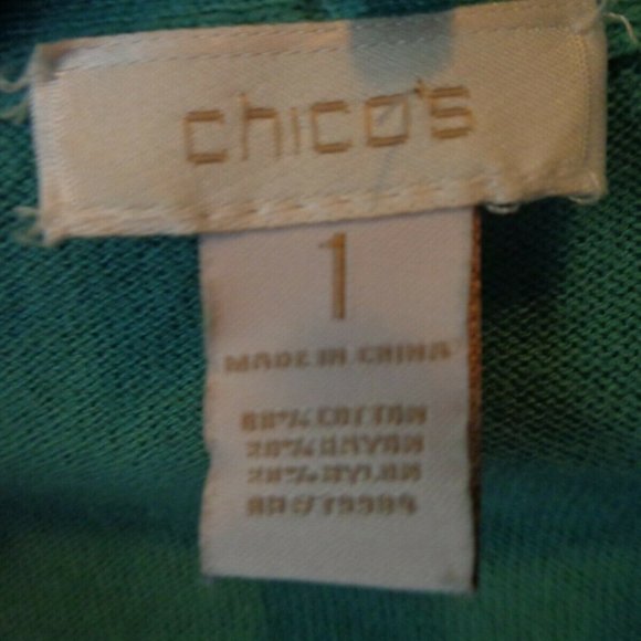 Chicos Womans Size 1 (8) Open Front Cardigan Green - Picture 5 of 5